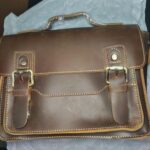 1pc Men's Chest Bag, Vintage Sling Crossbody Bag, With Earphone Hole Retro Top Layer Cowhide Casual Bag photo review