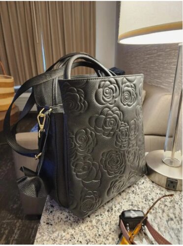 Best Gifts, Leather Tote Bags: Elegant, Foldable, With Tassel Trim, Adjustable Strap, Art Print, Secure Zippered Tote Bag, Suitable For Work And Leisure Travel, Shopping, Luxury Leather Tote Bags photo review